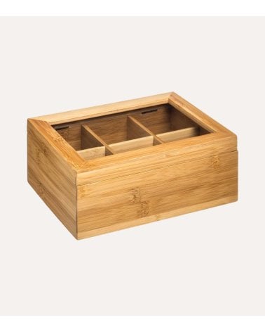 Caja de Té de 6 Compartimiento de Bambú