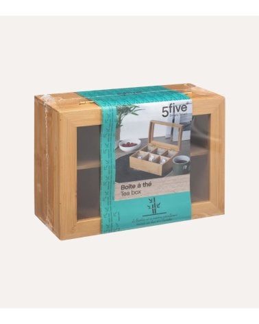 Caja de Té de 6 Compartimiento de Bambú