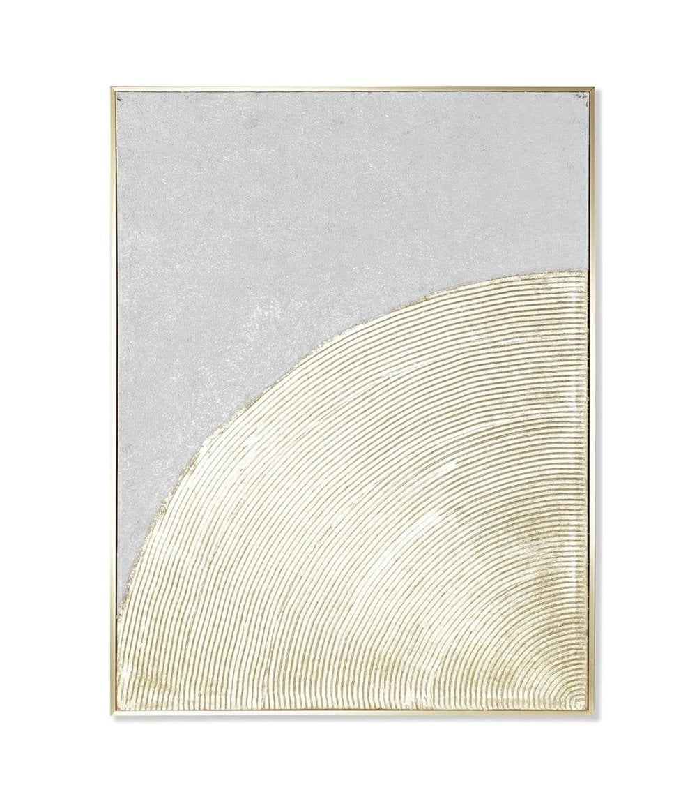 Cuadro Abstracto con Marco Dorado Pintado a Mano