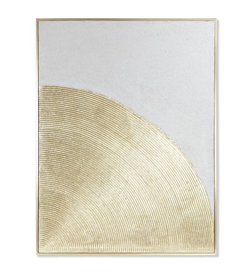 Cuadro Abstracto con Marco Dorado Pintado a Mano