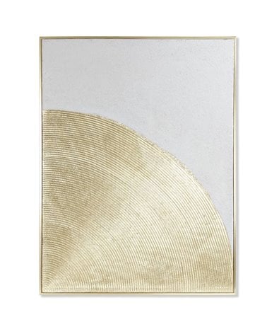 Cuadro Abstracto con Marco Dorado Pintado a Mano