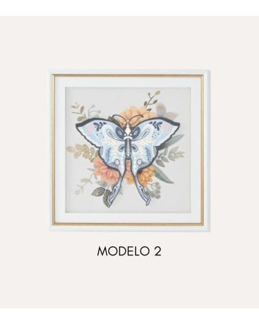 Cuadro de Mariposa Floral de Cristal