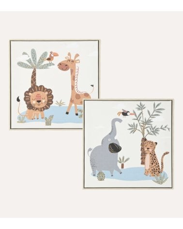 Cuadro Infantil de Animales en la Selva