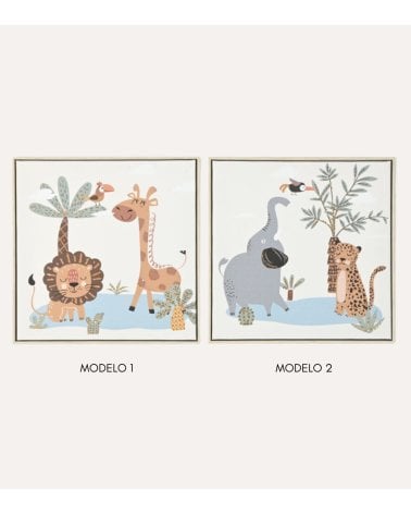 Cuadro Infantil de Animales en la Selva