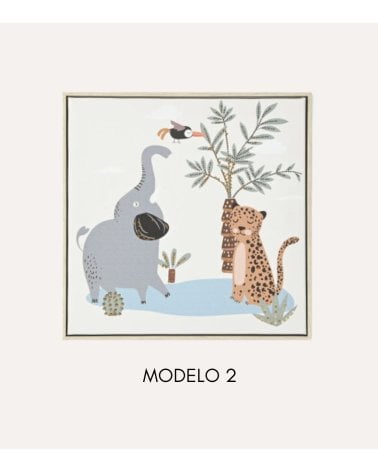 Cuadro Infantil de Animales en la Selva