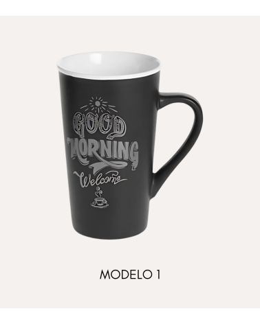 Taza Alta con Diseño para Amantes del Café
