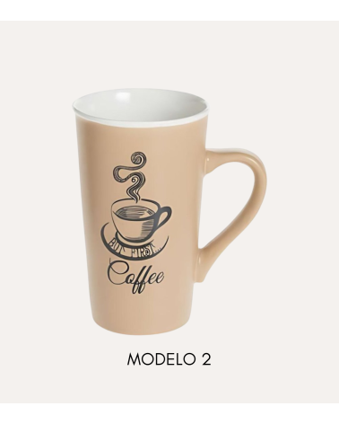 Taza Alta con Diseño para Amantes del Café