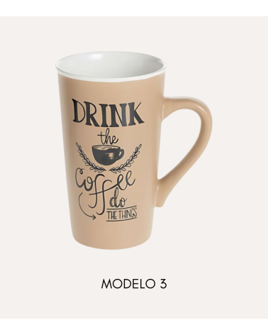 Taza Alta con Diseño para Amantes del Café