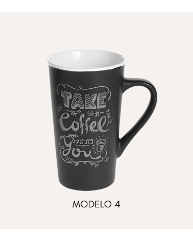 Taza Alta con Diseño para Amantes del Café