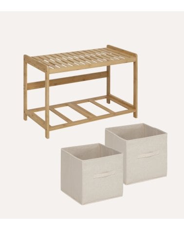 Banco Zapatero Tidy Box con 2 Cestas de Bambú