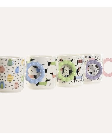 Taza Mug Colorida de Mascotas de Porcelana