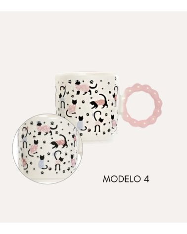 Taza Mug Colorida de Mascotas de Porcelana