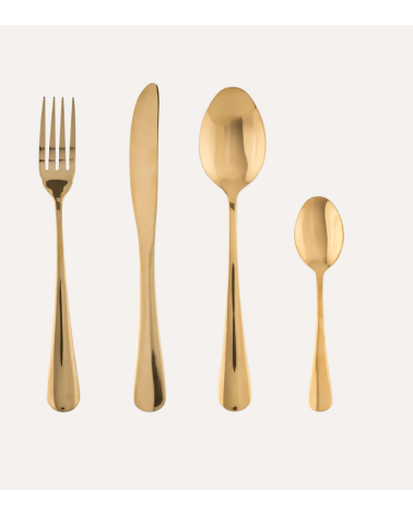 Set de 16 Cubiertos Golden de Acero Inoxidable