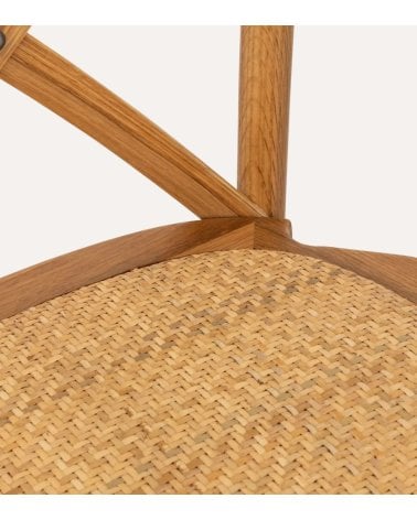 Silla Alta de Bar Isak de Madera de Roble Natural