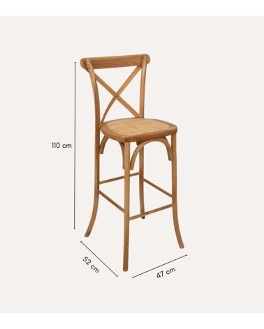 Silla Alta de Bar Isak de Madera de Roble Natural