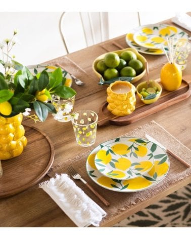 Plato Llano Limones de Porcelana