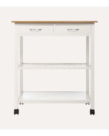 Isla de Cocina Auxiliar de Efecto Bambú