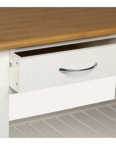 Isla de Cocina Auxiliar de Efecto Bambú