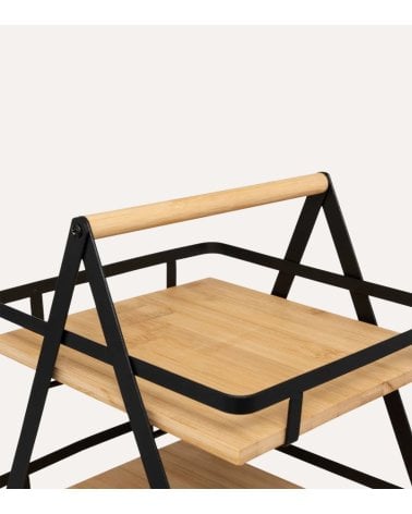 Estante Ordera 2 Niveles Metal y Bambú