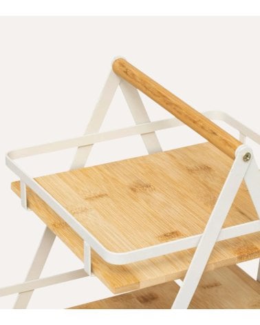 Estante Ordera 2 Niveles Metal y Bambú