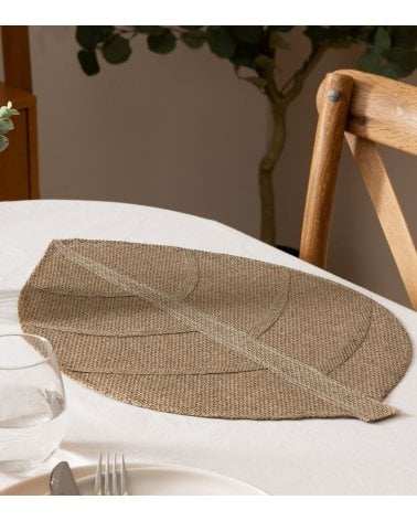 Mantel Individual de Hoja Tejida de Yute