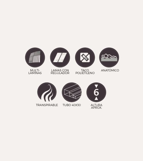 Somier Multiláminas con Reguladores Lumbares Titanium