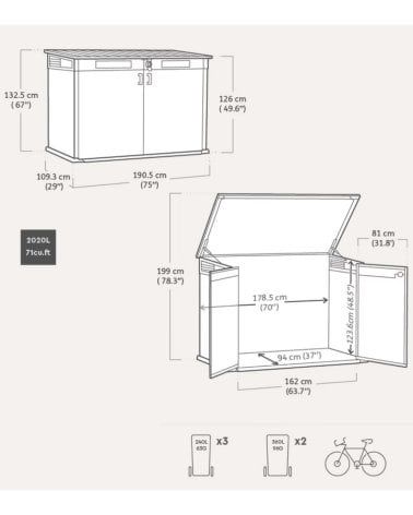 Cobertizo para Exteriores Store de Resina y Metal