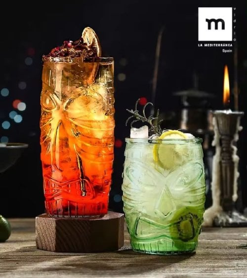 Set de 6 Vasos Tiki para Cócteles