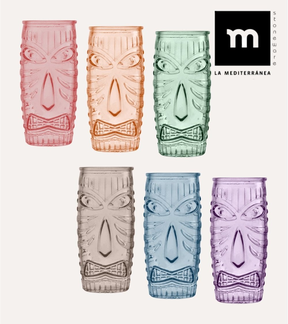 Set de 6 Vasos Tiki para Cócteles