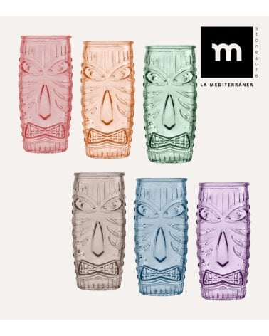 Set de 6 Vasos Tiki para Cócteles