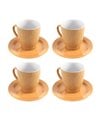 Juego de Café con Hojas en Relieve de 4 Servicios 