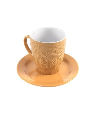 Juego de Café con Hojas en Relieve de 4 Servicios 