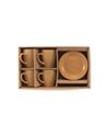Juego de Café con Hojas en Relieve de 4 Servicios 