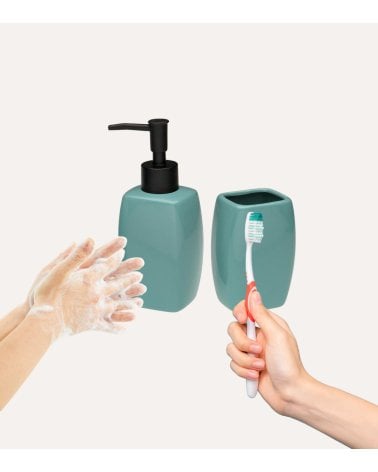 Set de Dispensador de Jabón y Vaso Portacepillos