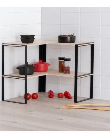 Estante de Cocina Esquinero 2 Niveles para Organizar