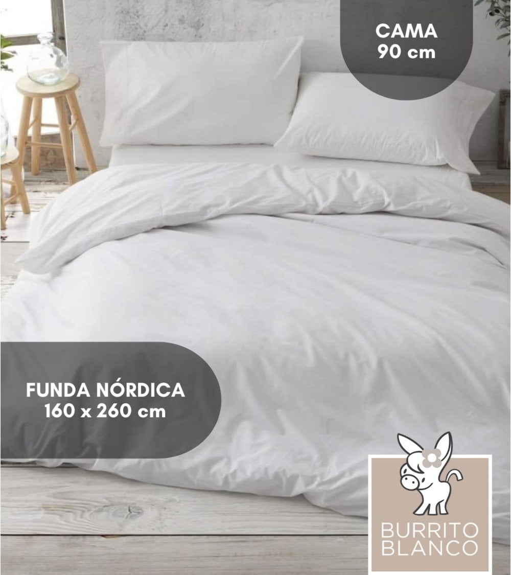 Funda Nórdica 180 Hilos Lisa de 100% Algodón Percal