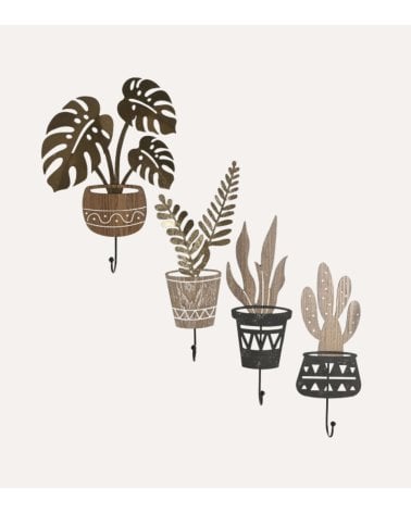 Perchero de Pared Plantas de Metal y MDF