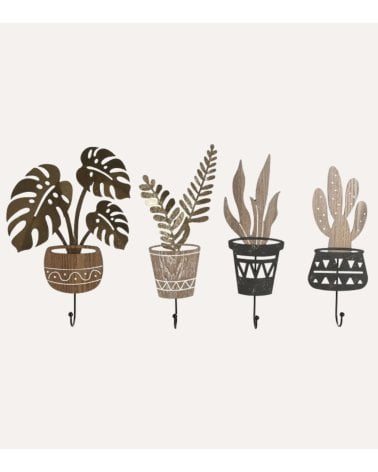 Perchero de Pared Plantas de Metal y MDF