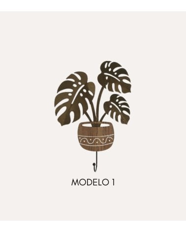 Perchero de Pared Plantas de Metal y MDF