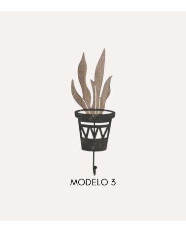 Perchero de Pared Plantas de Metal y MDF