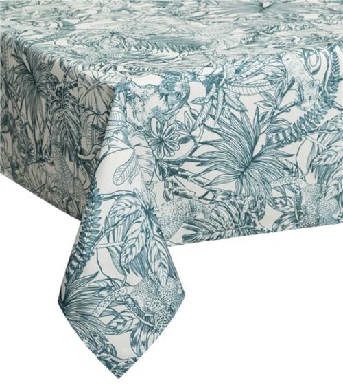 Mantel Antimanchas con Hojas Azules 140x240 cm Jungle