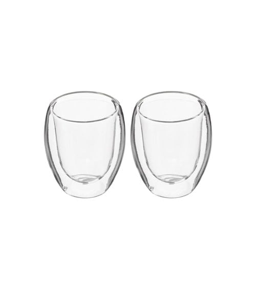 Set de 2 Vasos Expreso de Doble Pared de Cristal