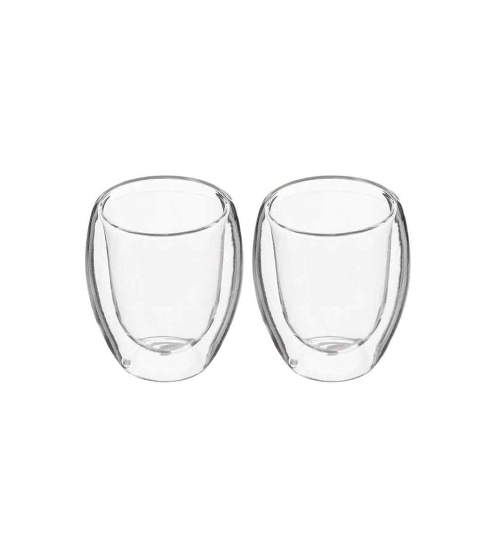 Set de 2 Vasos Expreso de Doble Pared de Cristal