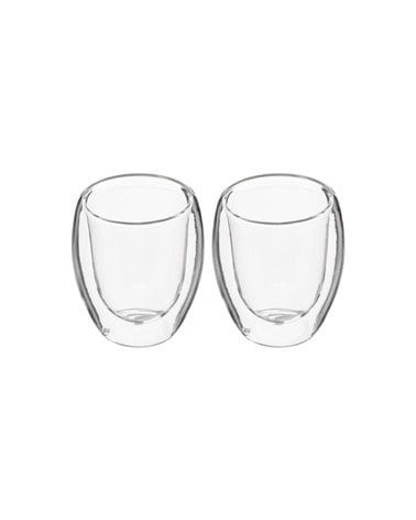 Set de 2 Vasos Expreso de Doble Pared de Cristal