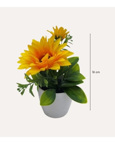 Girasol Decorativo en Maceta con Aspecto Realista