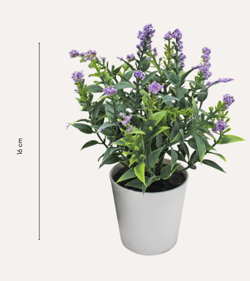 Lavanda Silvestre Decorativa en Maceta de Aspecto Realista