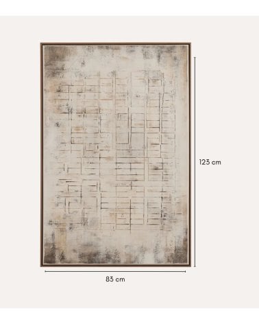 Cuadro Abstracto Pergamino con Textura y Acabado Vintage