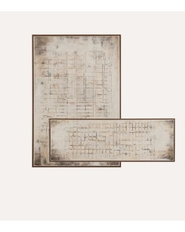 Cuadro Abstracto Pergamino con Textura y Acabado Vintage