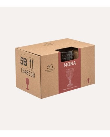 Set de 6 Copas de Vino Mona de Cristal Tallado