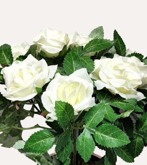 Rosal Blanco Decorativo en Maceta de Aspecto Realista